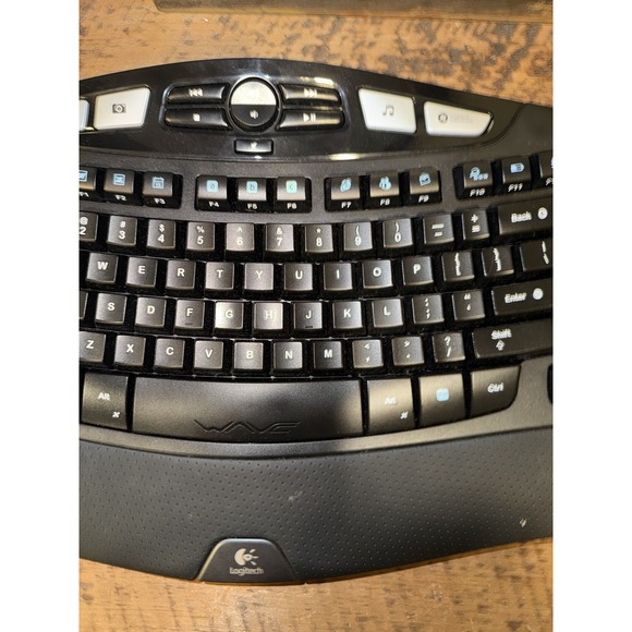 Logitech K350 Y-RBN90 Wireless Comfort Wave Ergonomic Keyboard NO USB UNTESTED - Picture 3 of 7